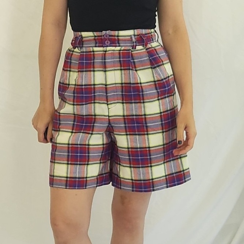 90s Red, Purple, and ‎ White High Waisted Shorts